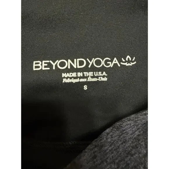 Beyond Yoga Spacedye Leggings Size S Heathered Blue *EUC Logo The Bar Method - Picture 6 of 7